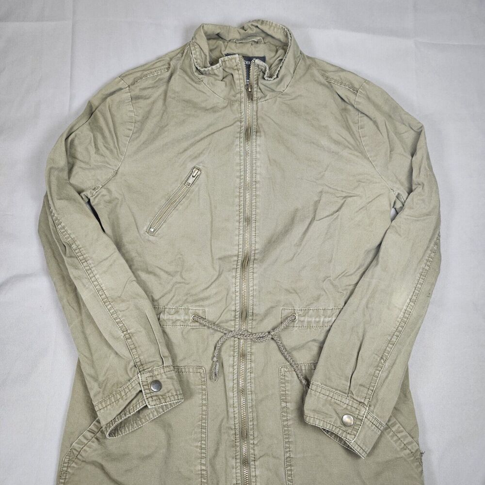 Forever 21 Women's Olive Green Full Zip Jacket Size Small Military Style